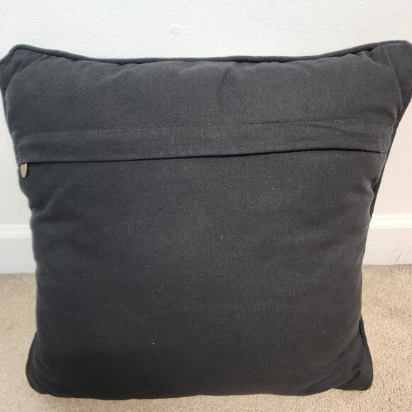 Magnolia Home Ruth Throw Pillow Black White Slub Crochet Bobble Knit 19x19 $70 - Picture 2 of 10